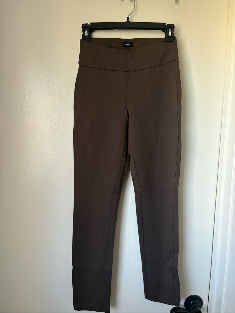 Express High-Waist Slim Ponte Pants - Brown